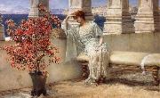 Sir Lawrence Alma-Tadema,OM.RA,RWS Her Eyes are with Her Thoughts and They are Far away Sweden oil painting artist